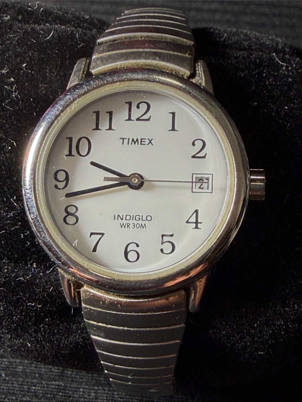 Timex Silver and White Indiglo Dial Ladies' Watch